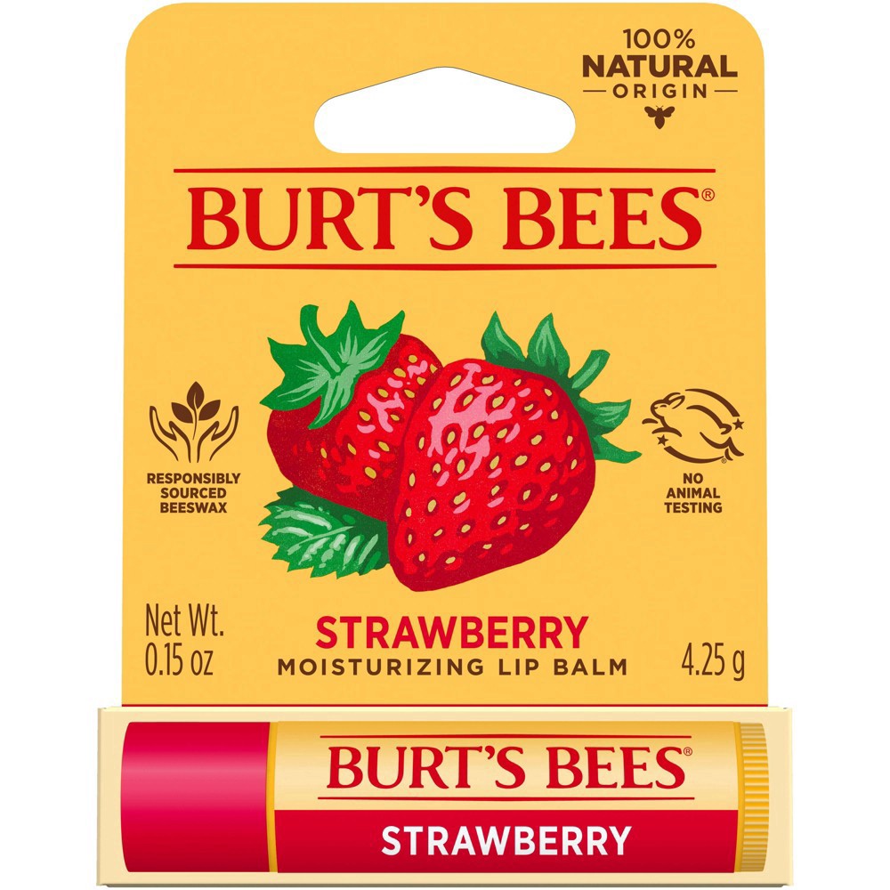 slide 7 of 15, Burt's Bees Moisturizing Strawberry Lip Balm 0.15 oz, 0.15 oz