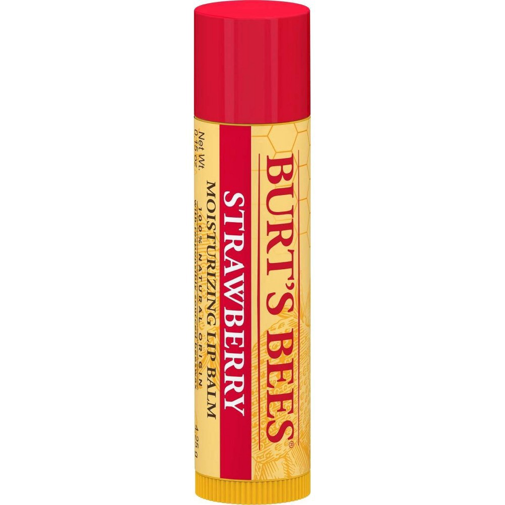 slide 8 of 15, Burt's Bees Moisturizing Strawberry Lip Balm 0.15 oz, 0.15 oz