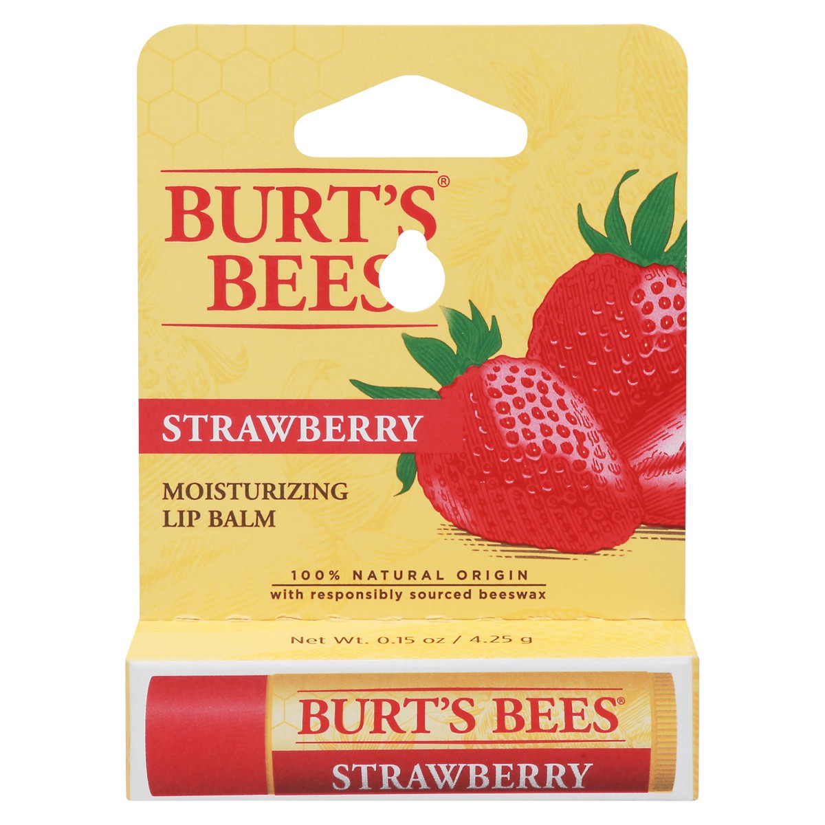 slide 1 of 15, Burt's Bees Moisturizing Strawberry Lip Balm 0.15 oz, 0.15 oz