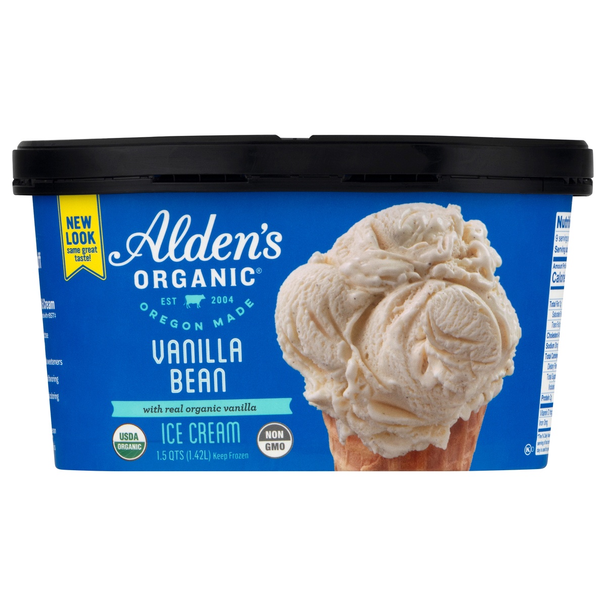 slide 1 of 1, Alden's Organic Vanilla Bean Ice Cream, 48 fl oz