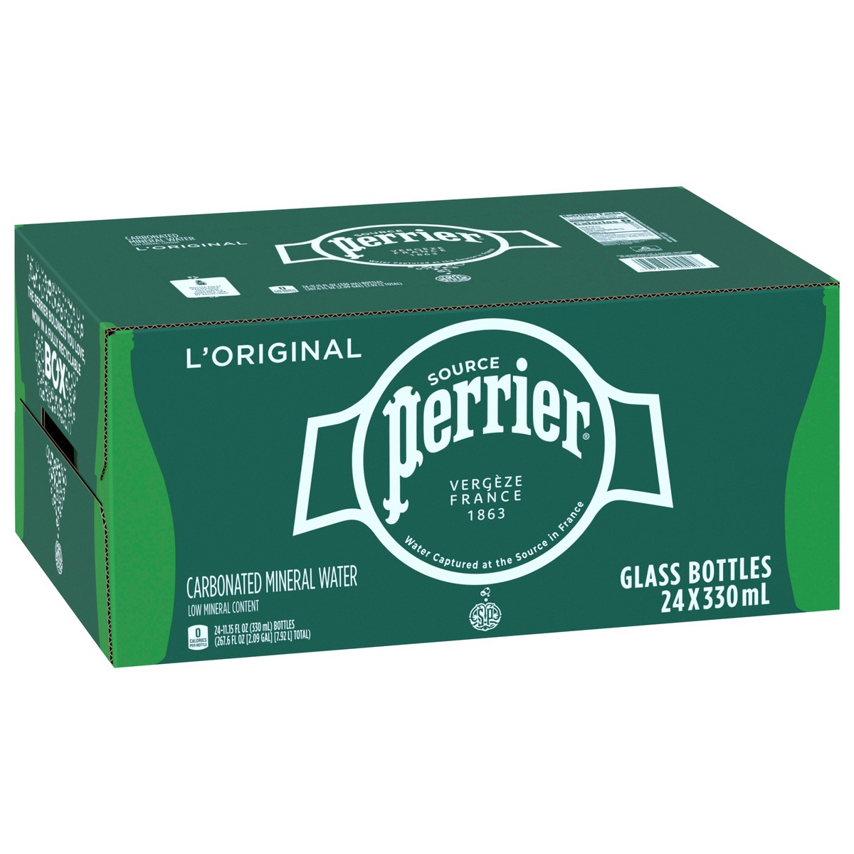 slide 2 of 8, Perrier Carbonated Mineral Water, 11.15 FL OZ Glass (24 count) - 267.60 oz, 267.60 oz