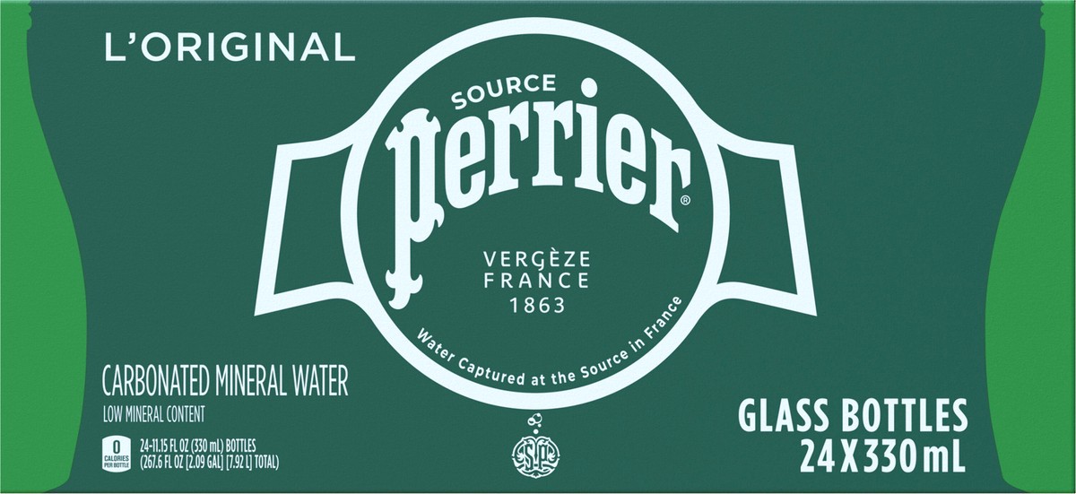 slide 7 of 8, Perrier Carbonated Mineral Water, 11.15 FL OZ Glass (24 count) - 267.60 oz, 267.60 oz