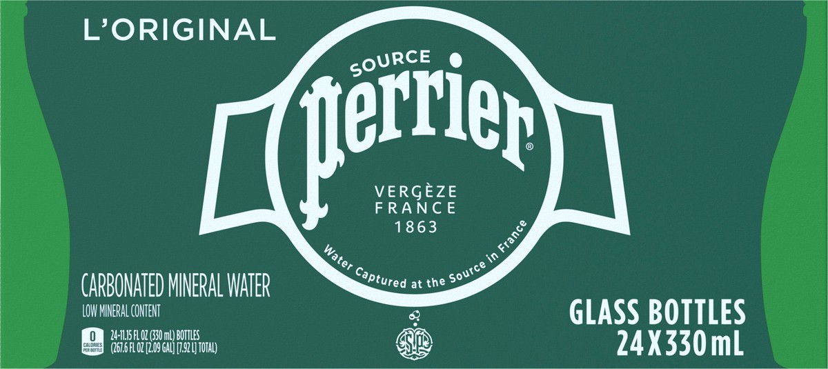 slide 5 of 8, Perrier Carbonated Mineral Water, 11.15 FL OZ Glass (24 count) - 267.60 oz, 267.60 oz