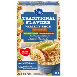 Kroger Traditional Flavors Variety Pack Instant Oatmeal