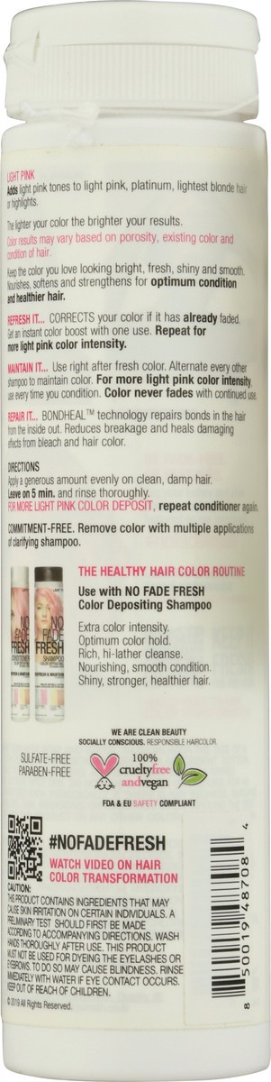 slide 5 of 9, No Fade Fresh Light Pink Color Depositing Conditioner With Bondheal Bond Rebuilder, 6.4 oz