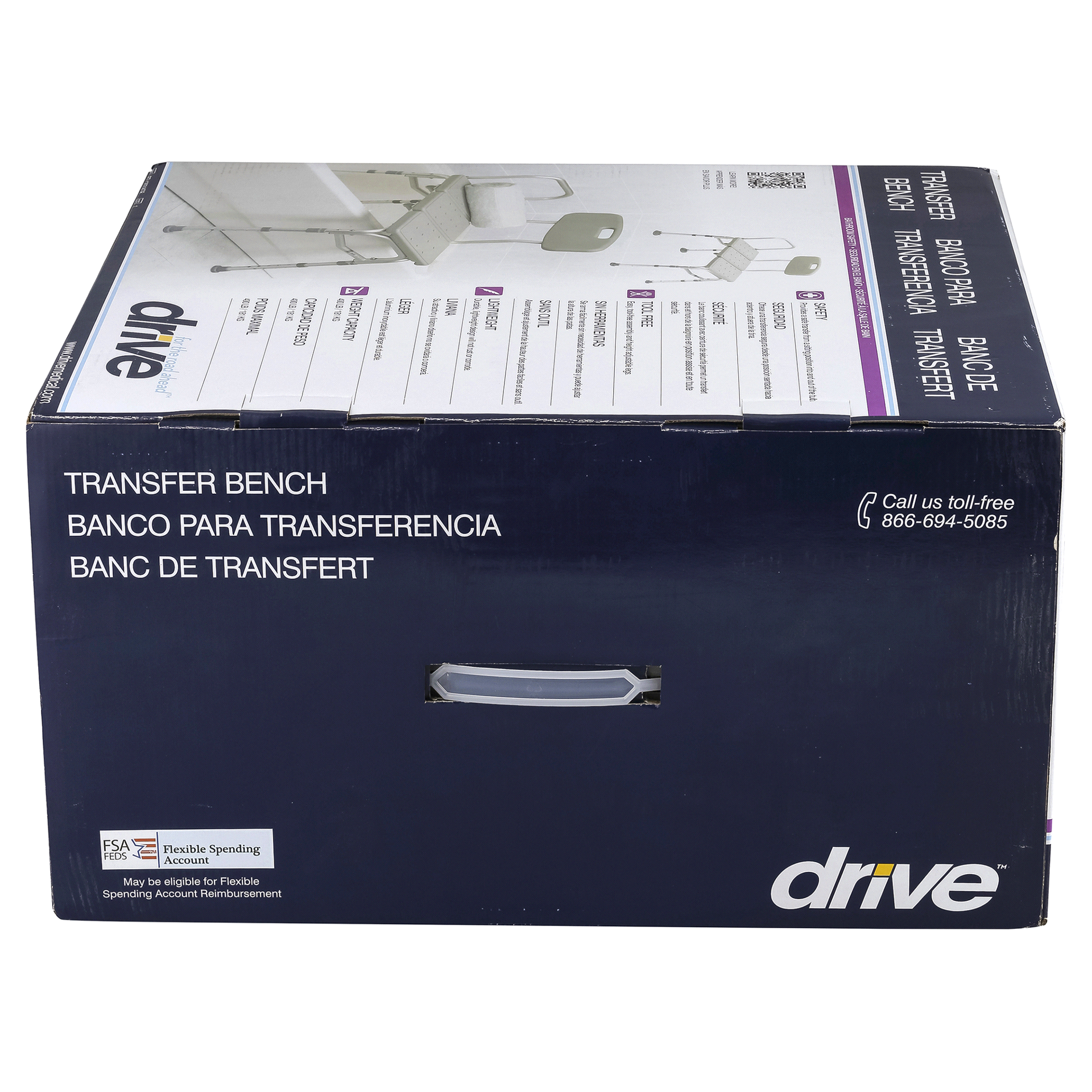 slide 16 of 21, Drive Medical Three Piece Transfer Bench, 1 ct