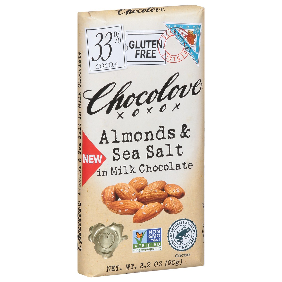 slide 3 of 14, Chocolove XOXOX Almonds & Sea Salt in Milk Chocolate - 3.2 oz, 3.2 oz