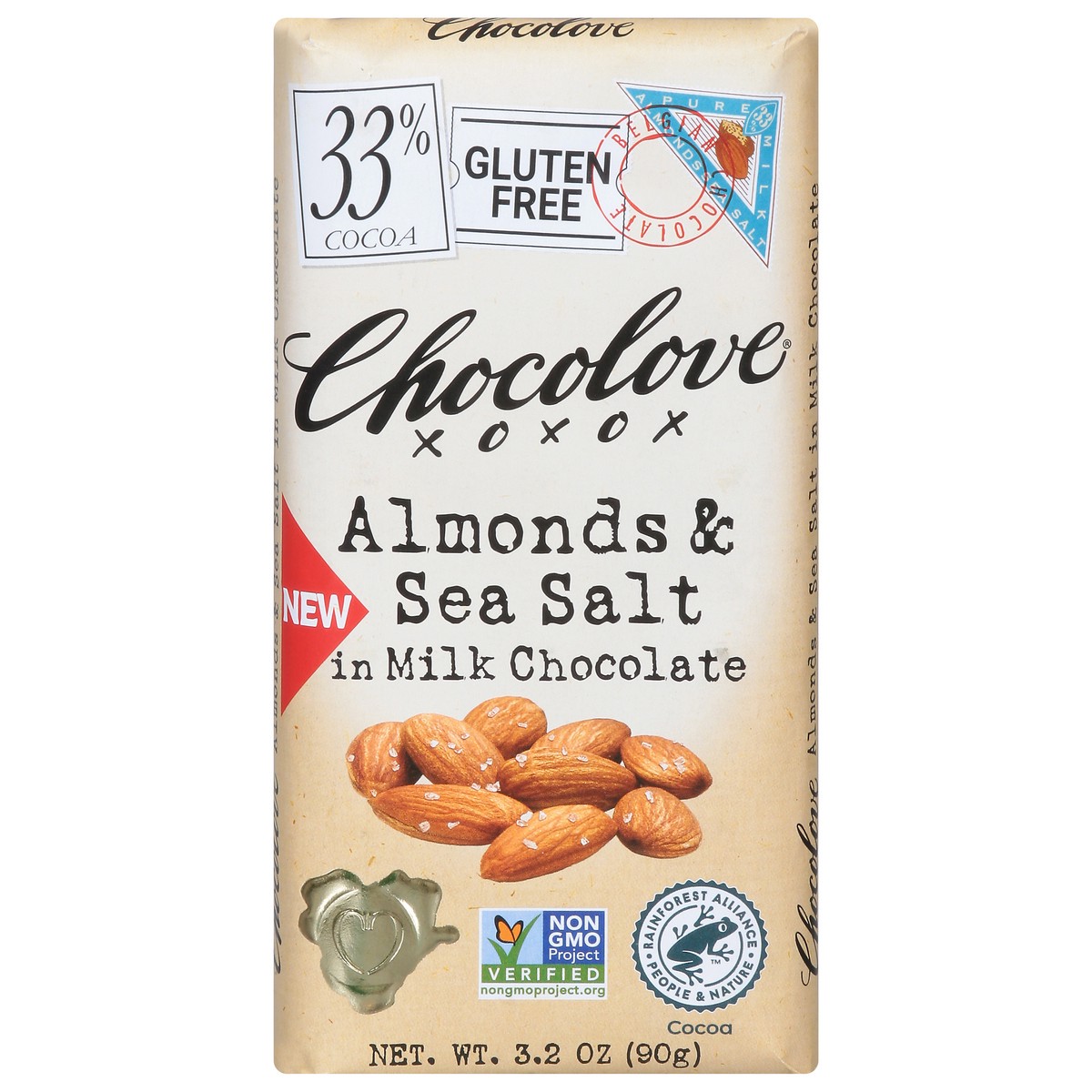 slide 7 of 14, Chocolove XOXOX Almonds & Sea Salt in Milk Chocolate - 3.2 oz, 3.2 oz
