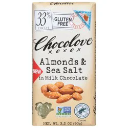 Chocolove XOXOX Almonds & Sea Salt in Milk Chocolate - 3.2 oz