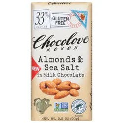 Chocolove XOXOX Almonds & Sea Salt in Milk Chocolate - 3.2 oz