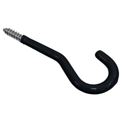The Hillman Group All Purpose Screw Hook Black Vinyl Coated