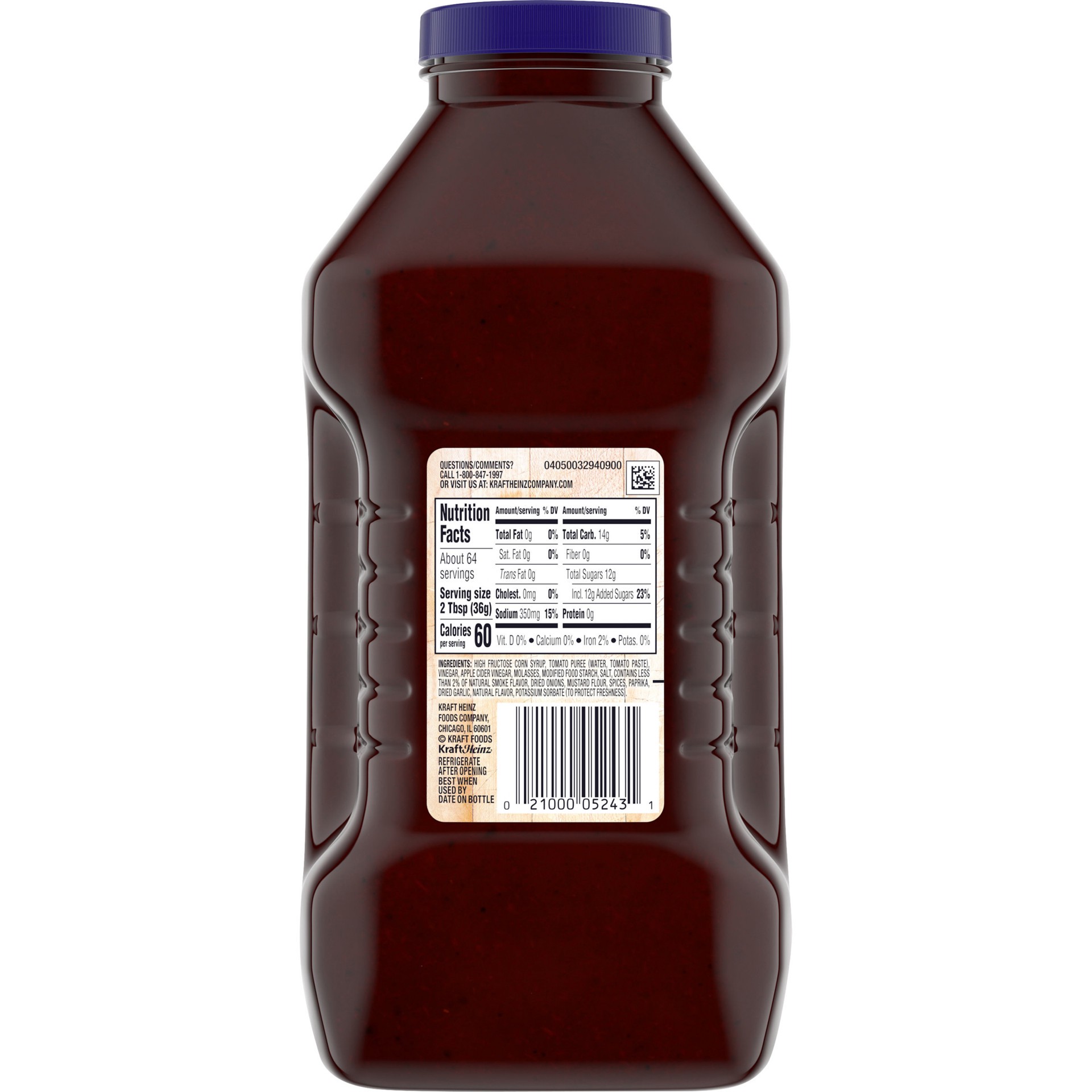 slide 4 of 5, Kraft Original Slow-Simmered Barbecue Sauce, 82.5 oz Bottle, 82.50 oz