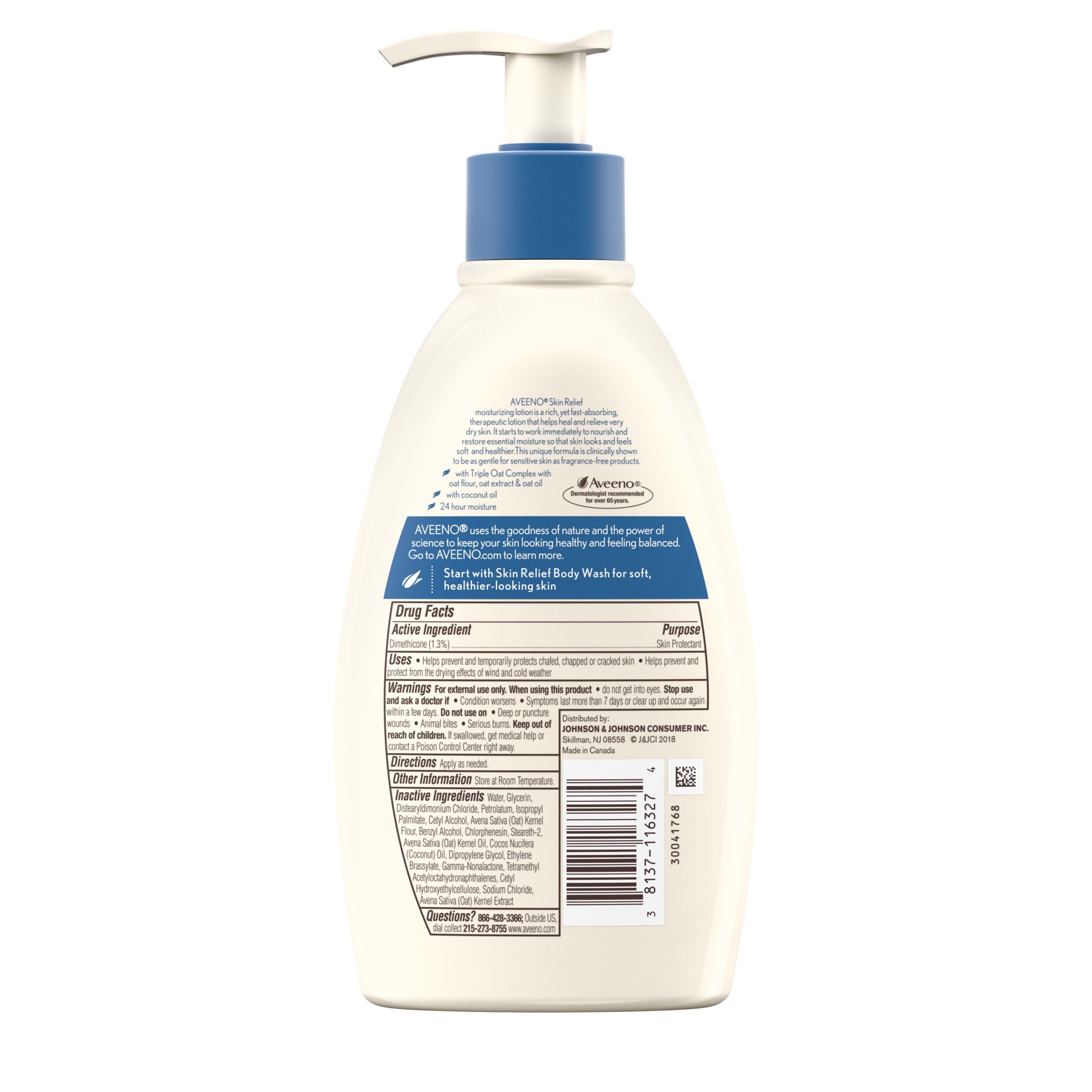 slide 2 of 5, Aveeno Skin Relief Moisturizing Lotion with Coconut Scent & Triple Oat Complex, Dimethicone Skin Protectant for Sensitive & Extra-Dry Itchy Skin, 12 fl. oz, 12 fl oz