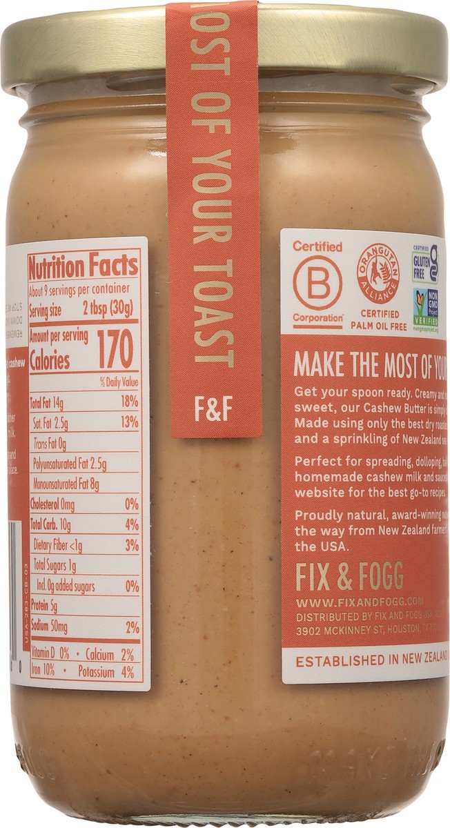 slide 8 of 11, Fix & Fogg Creamy Cashew Butter 10 oz, 10 oz