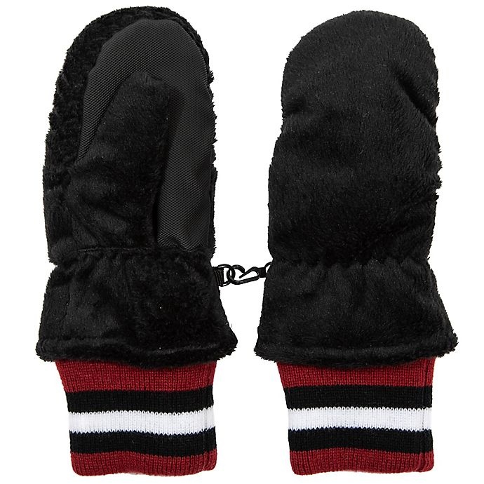 slide 1 of 1, Nolan Originals Minky Fleece Ski Mittens - Black, 1 ct