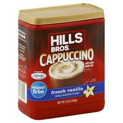 Hills Bros. Instant Cappuccino Mix Sugar Free French Vanilla - 12 oz