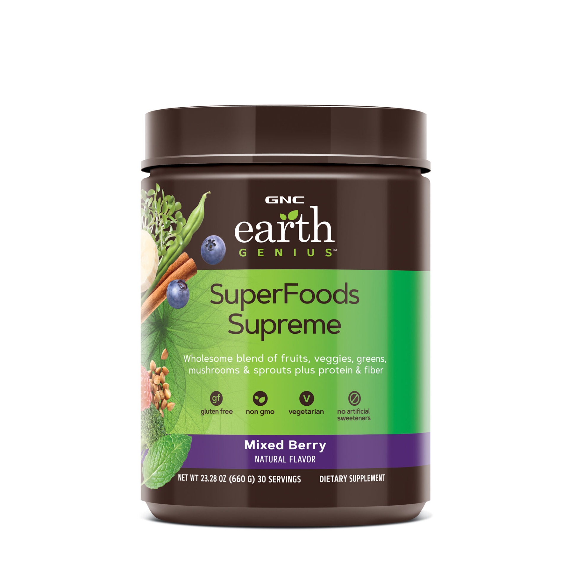 slide 1 of 1, GNC Earth Genius SuperFoods Supreme - Mixed Berry (California Only), 1 ct