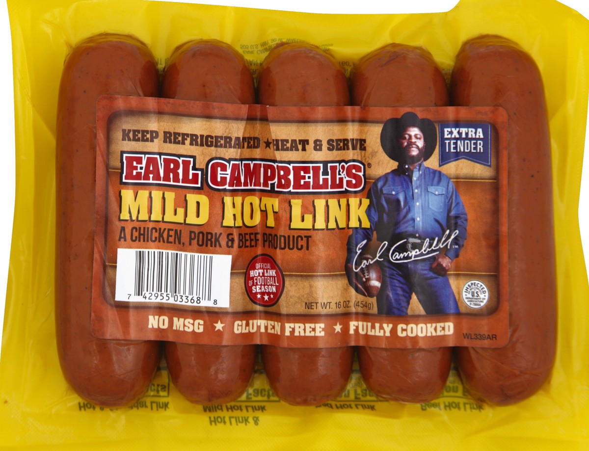 slide 3 of 5, Earl Campbell's Hot Link 16 oz, 16 oz