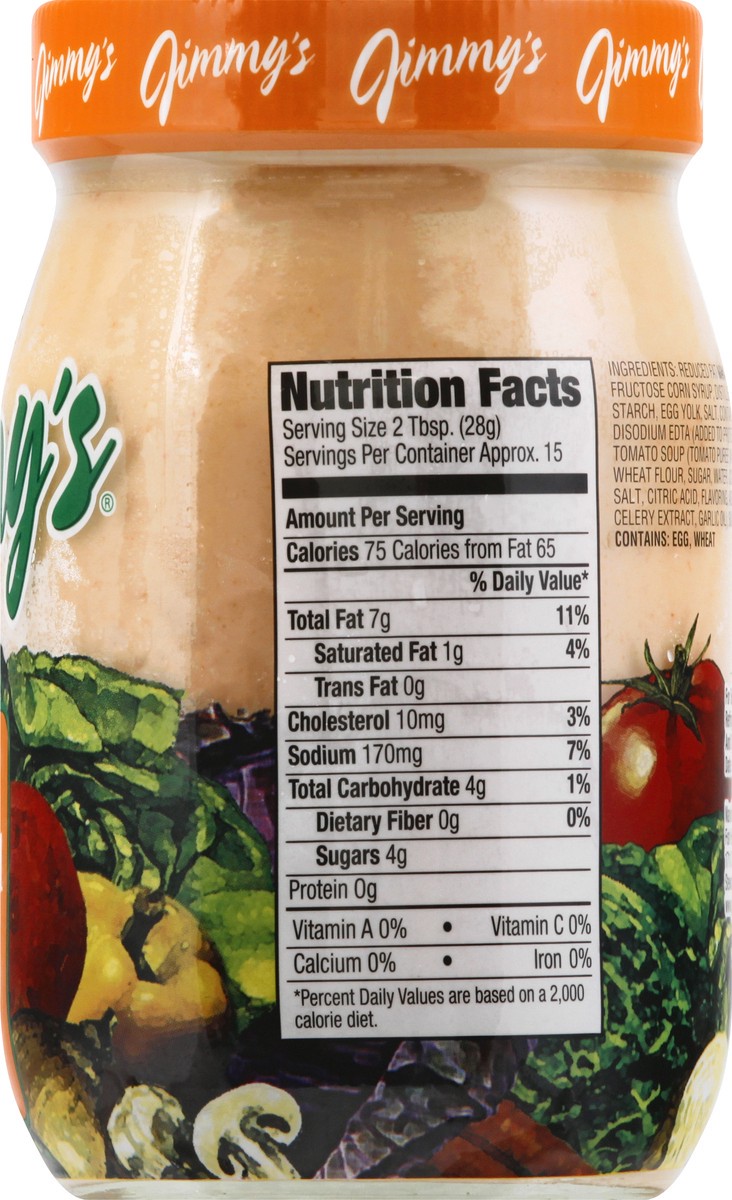 slide 8 of 9, Jimmys Lite Thousand Island Salad Dressing 15 oz, 15 oz