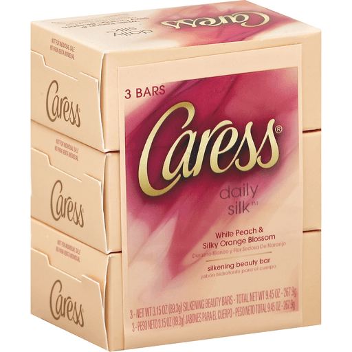 slide 1 of 1, Caress Daily Silk Bar Soap 3 Pack, 9.45 oz