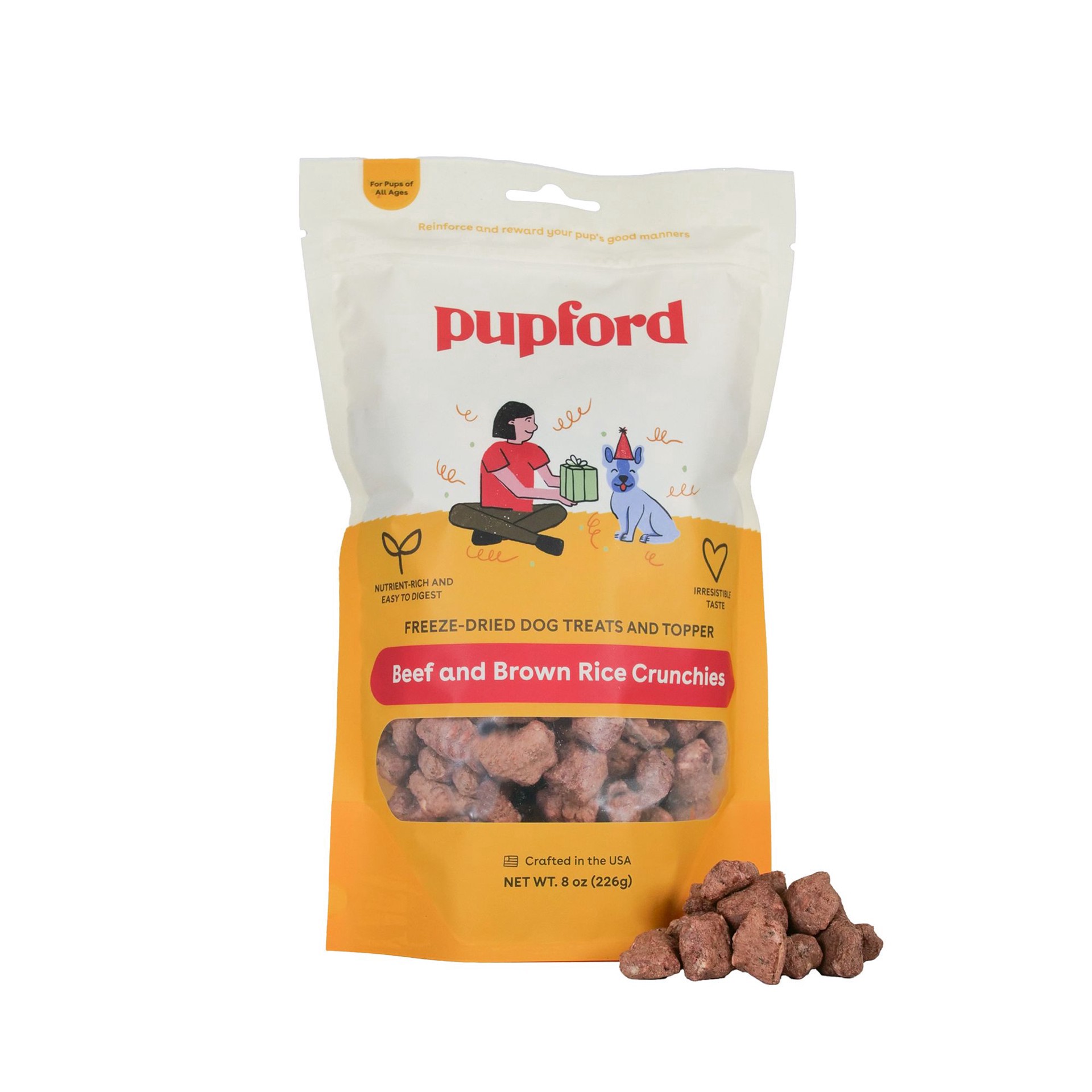 slide 1 of 1, Pupford Beef And Brown Rice Crunchies 5 Oz, 5 oz