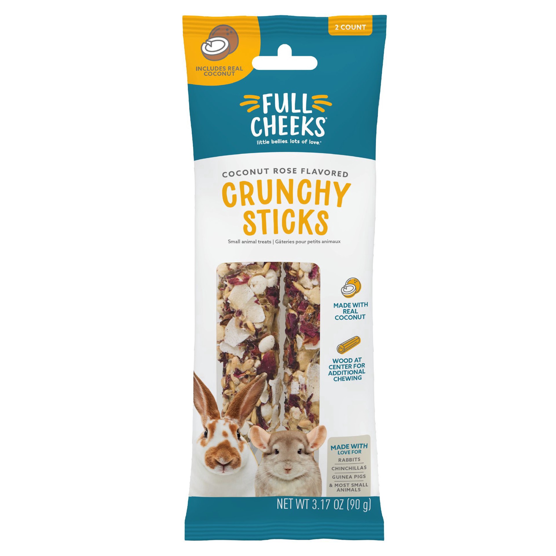 slide 1 of 1, Full Cheeks™ Small Pet Crunchy Sticks - Coconut Rose, 2 ct