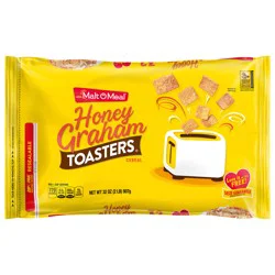 Malt-O-Meal Honey Graham Toasters Breakfast Cereal, Honey Graham Cereal Squares, 32 OZ Bag