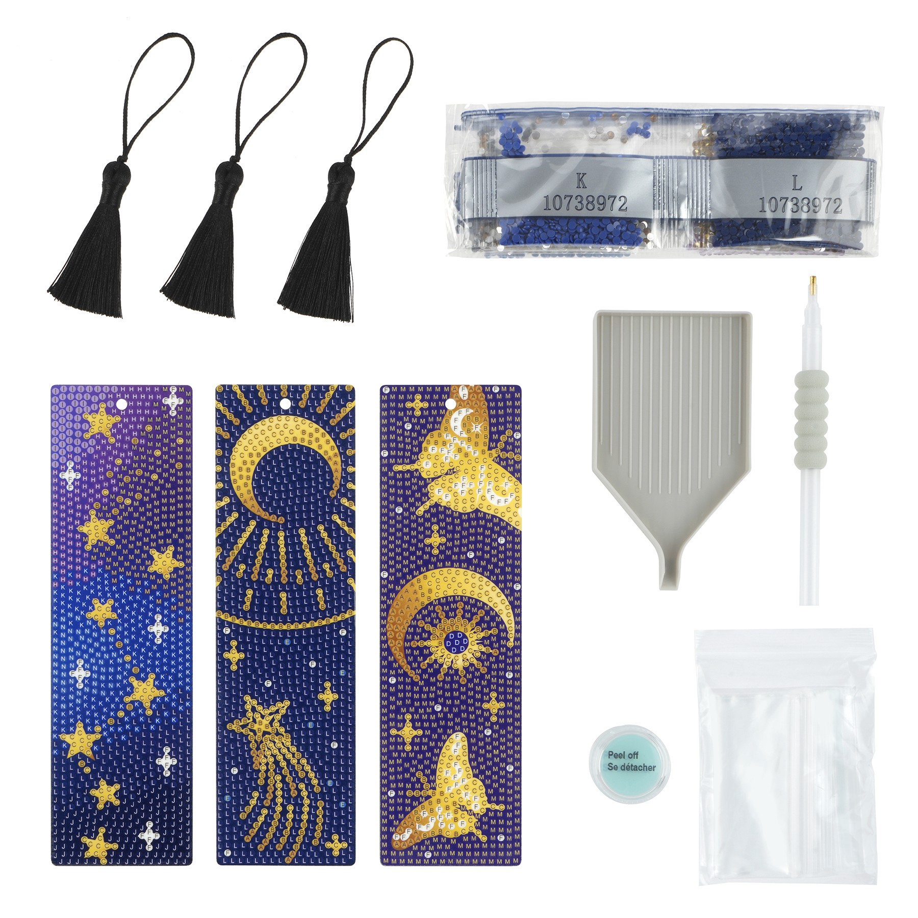 slide 3 of 6, Celestial Diamond Art Bookmark Kit By Make Market, 2 in x 7 in