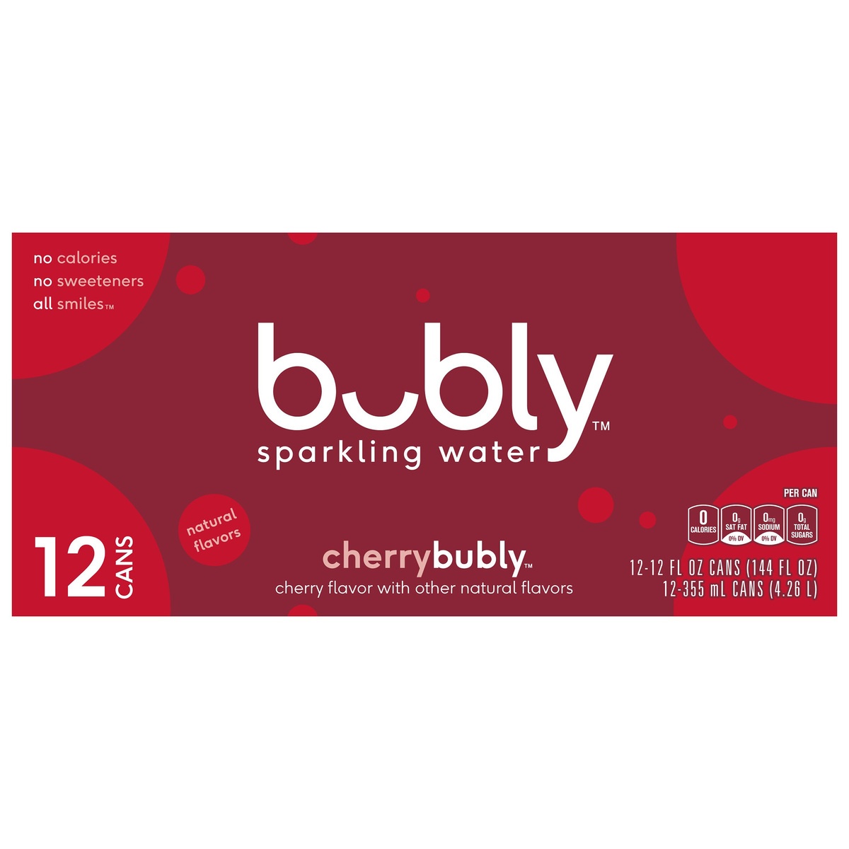 slide 8 of 9, bubly Sparkling Water Cherry 12 Fluid Ounce, 12 ct; 12 fl oz