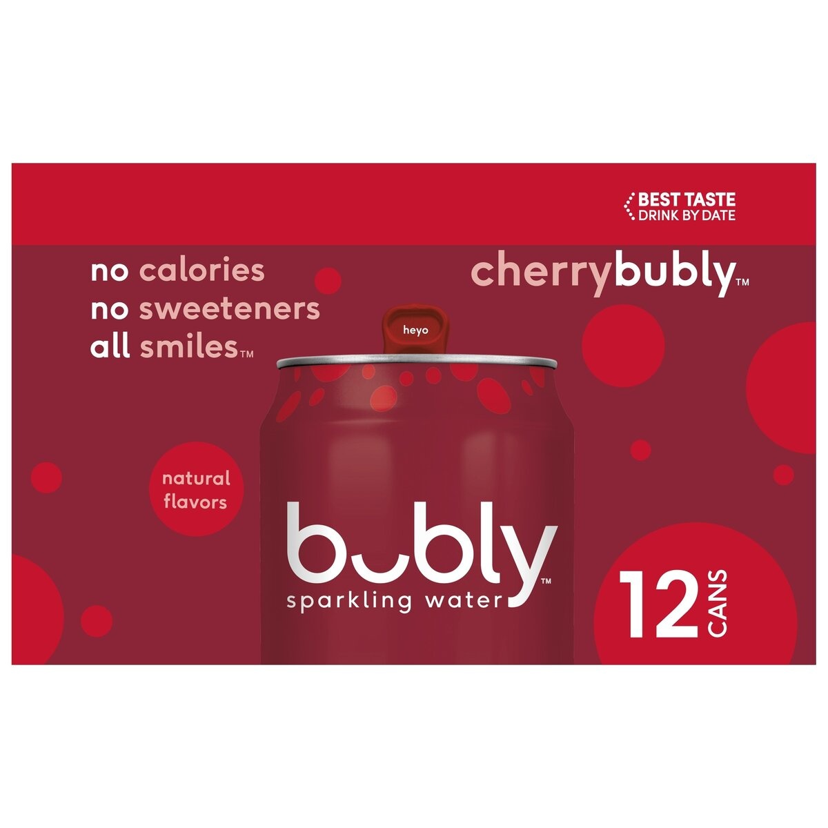 slide 9 of 9, bubly Sparkling Water Cherry 12 Fluid Ounce, 12 ct; 12 fl oz