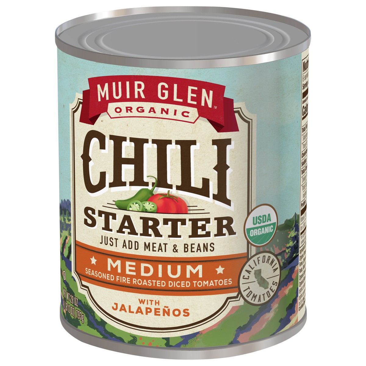 slide 8 of 9, Muir Glen Chili Starter, Seasoned Fire Roasted Diced Tomatoes with Jalapeños, Medium, 28 oz., 28 oz