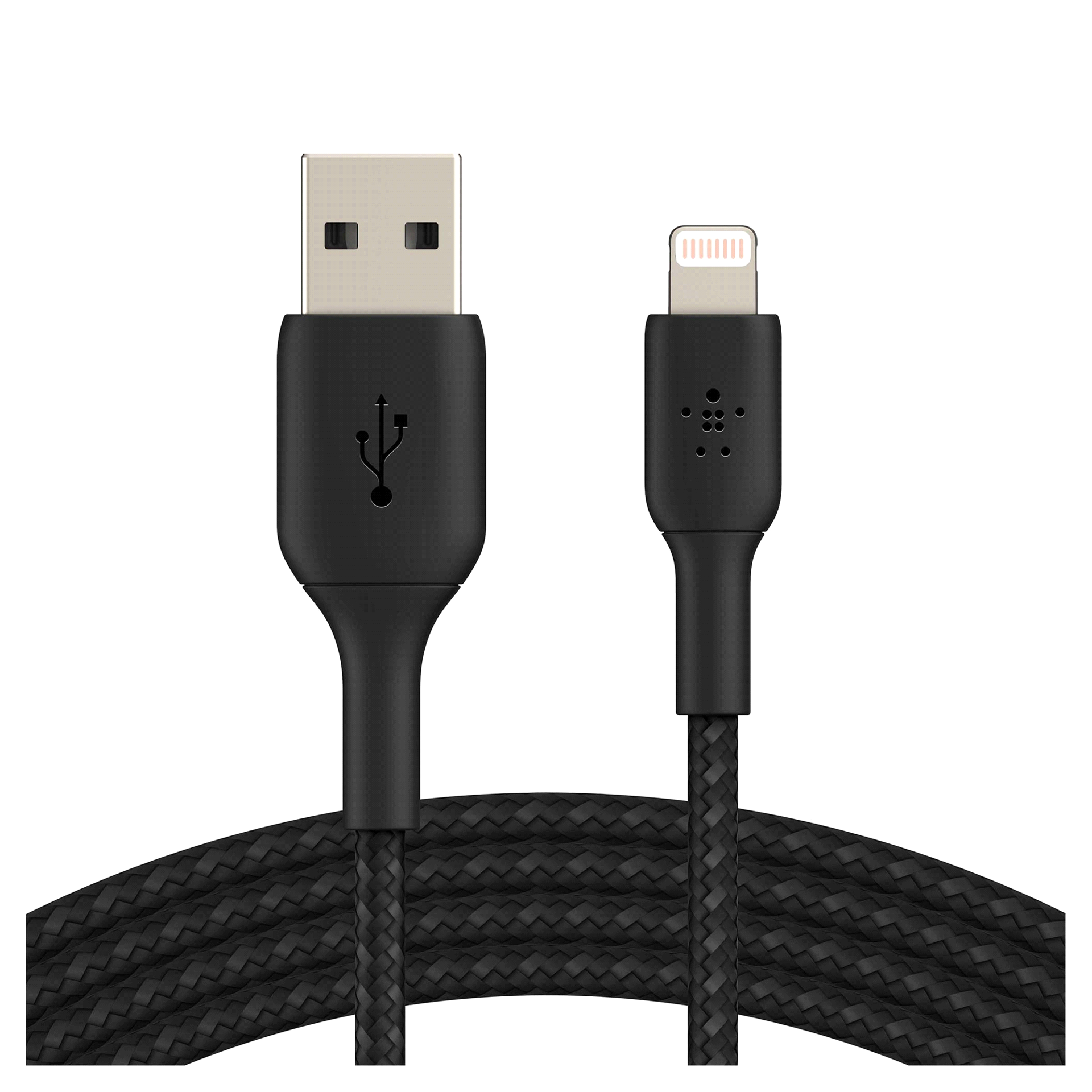 slide 5 of 17, Belkin Braided Lightning To Usb-A 2M Black, 2m