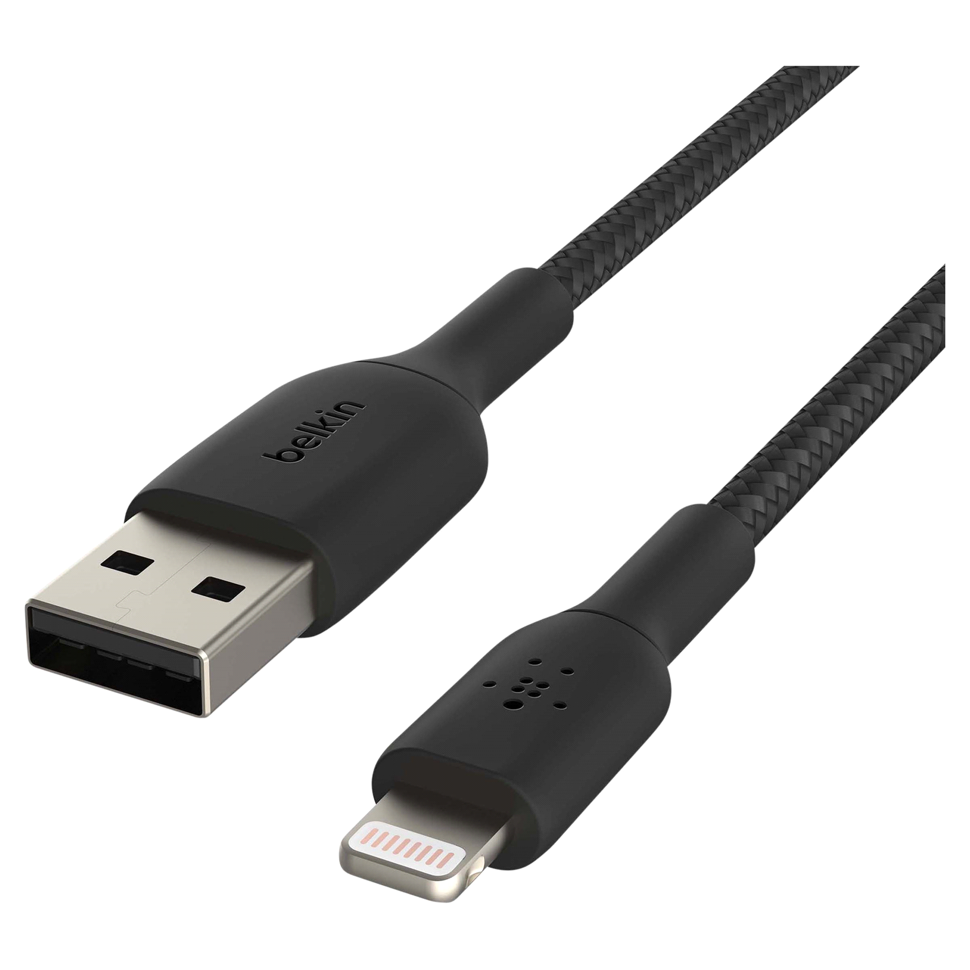 slide 14 of 17, Belkin Braided Lightning To Usb-A 2M Black, 2m