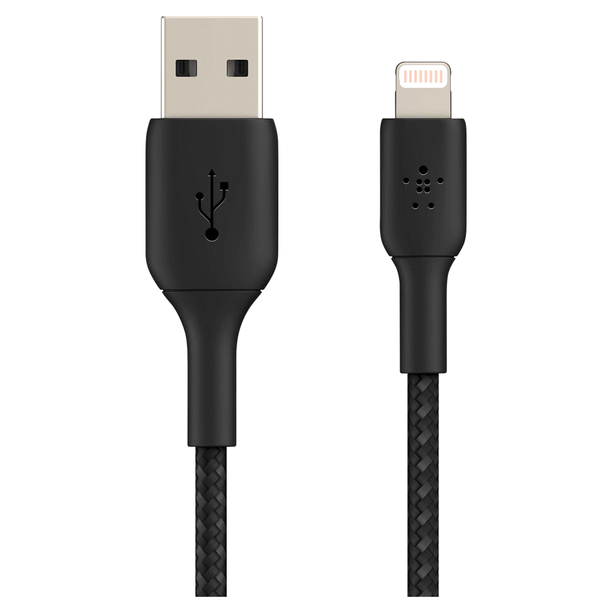 slide 1 of 17, Belkin Braided Lightning To Usb-A 2M Black, 2m
