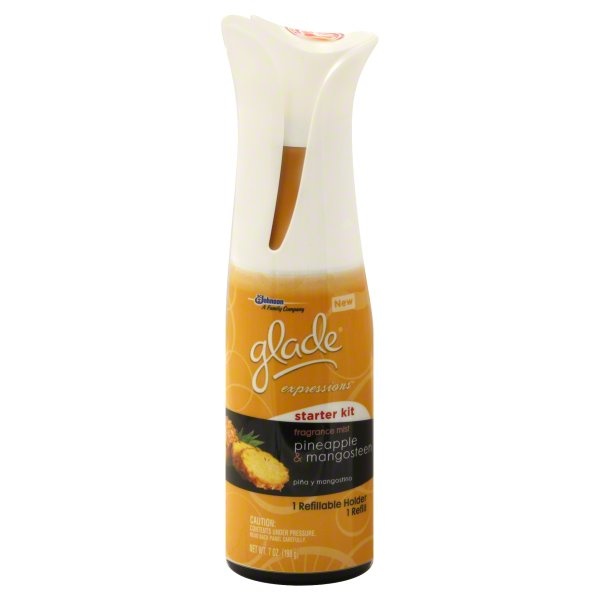 slide 1 of 1, Glade Expressions Pineapple & Mangosteen Fragrance Mist Starter Kit, 7 oz