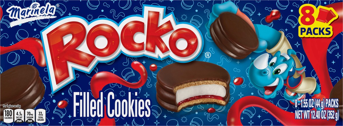 slide 5 of 7, Marinela Rocko Strawberry and Marshmallow Filled Cookies, 8 count, Cookies, 12.40 oz Box, 8 ct