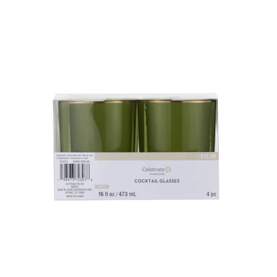 slide 1 of 3, 12 Oz. Green Plastic Cocktail Glasses, 4ct. By Celebrate It, 4 ct