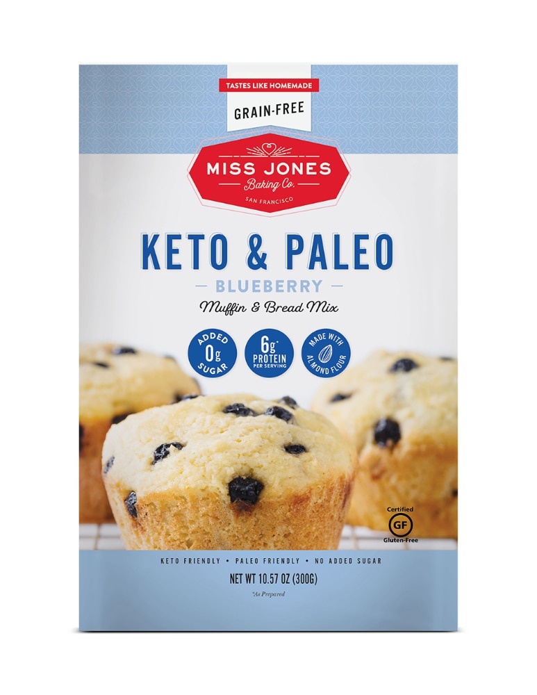 slide 1 of 1, Miss Jones Keto & Paleo Blueberry Muffin & Bread Mix, 10.57 oz