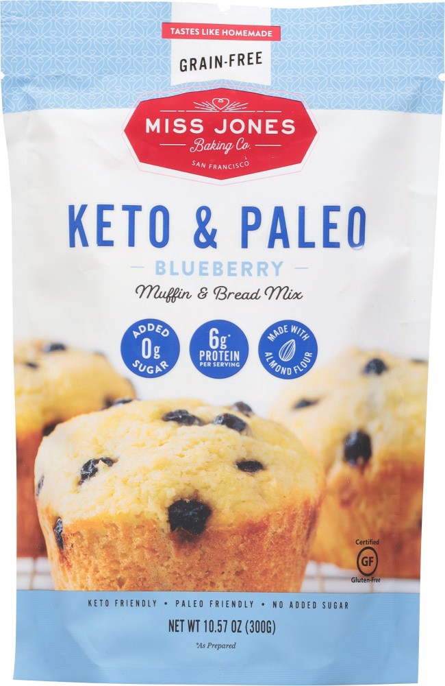 slide 1 of 3, Miss Jones Baking Co. Miss Jones Baking Co Keto Blueberry Muffin Mix, 10.57 oz