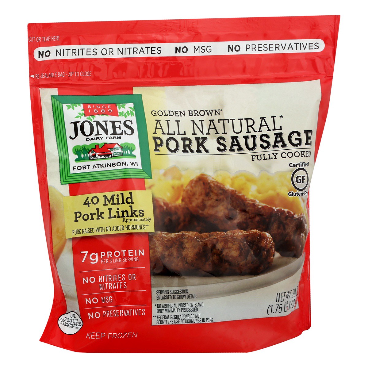 slide 2 of 9, Jones Dairy Farm Golden Brown Mild Pork Sausage Links 40 ea, 40 ct