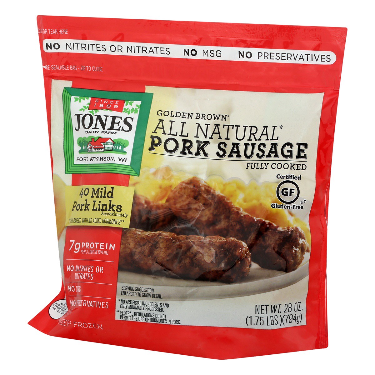 slide 7 of 9, Jones Dairy Farm Golden Brown Mild Pork Sausage Links 40 ea, 40 ct