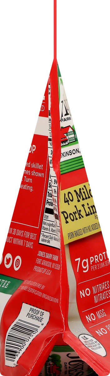 slide 8 of 9, Jones Dairy Farm Golden Brown Mild Pork Sausage Links 40 ea, 40 ct