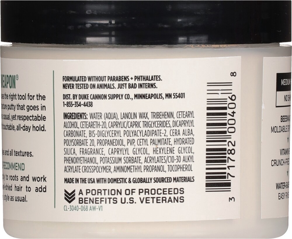 slide 2 of 3, Duke Cannon™ Dry Hold Texture Putty Hair Styling Pomade, 4.6 oz