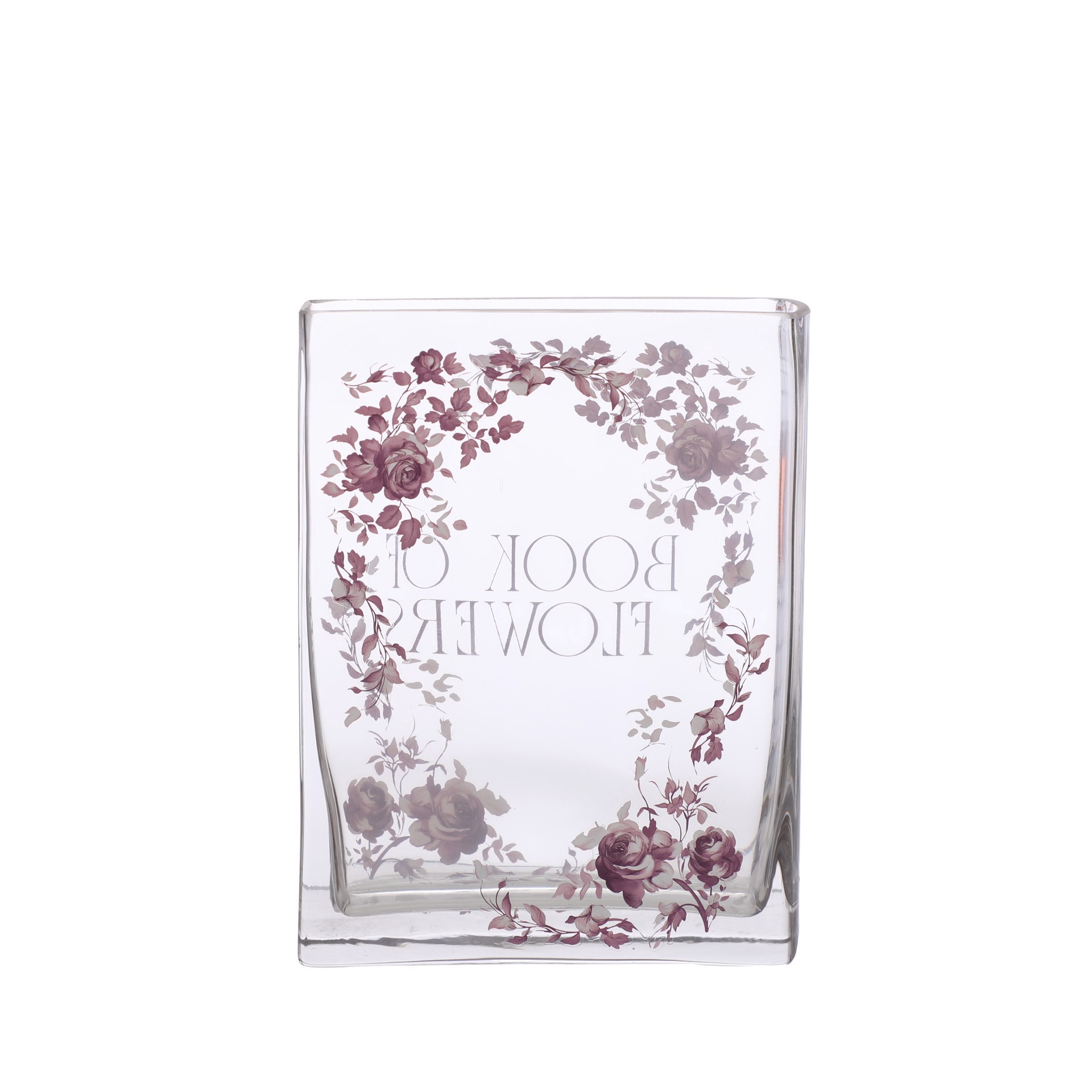 slide 2 of 3, 8" Book Of Flowers Decorative Glass Container By Ashland, 6.25 in x 1.88 in x 8.13 in