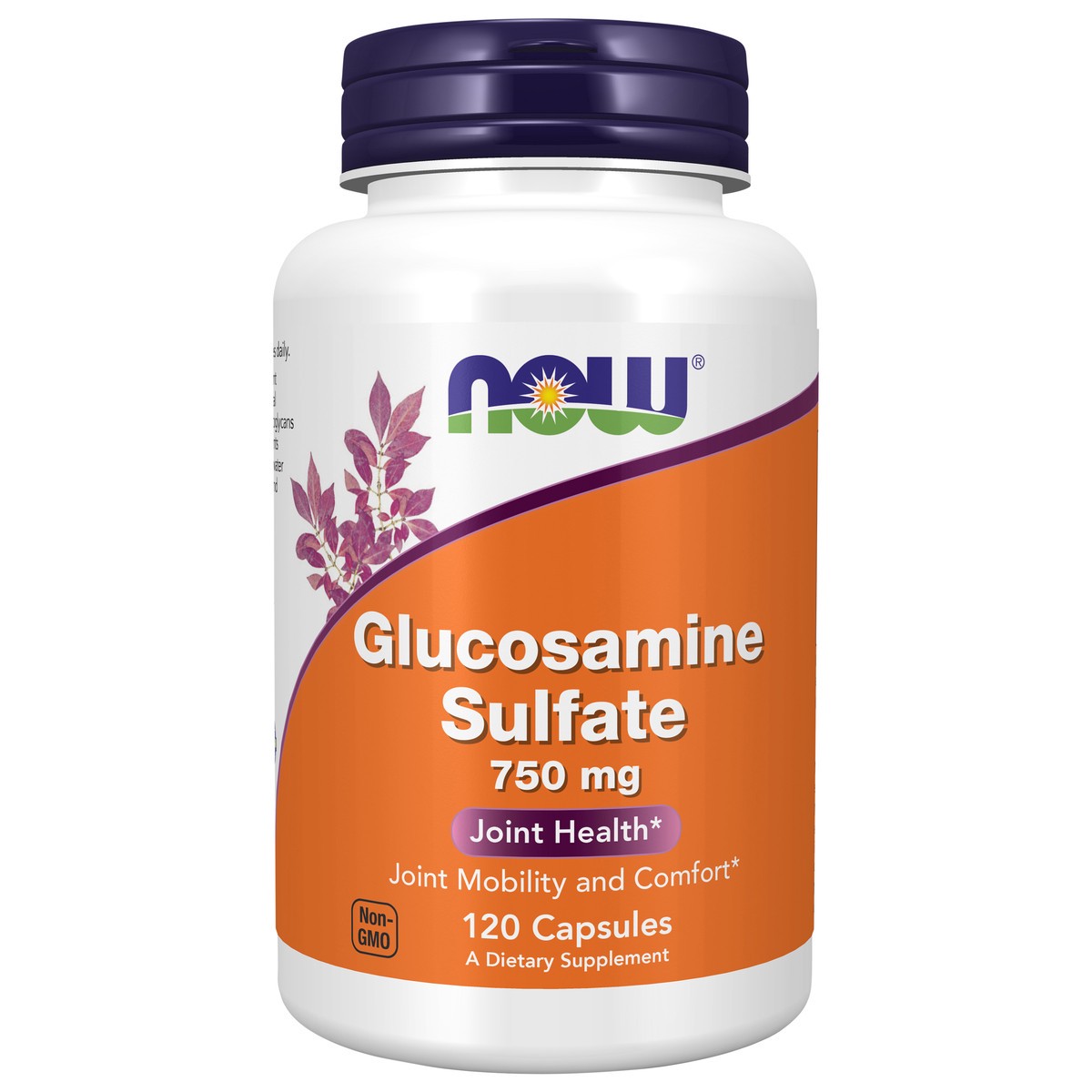 slide 1 of 4, NOW Glucosamine Sulfate 750 mg - 120 Veg Capsules, 120 ct