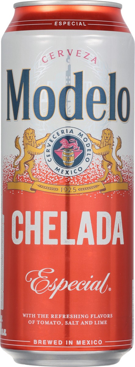 slide 10 of 10, Modelo Chelada Especial Mexican Import Flavored Beer, 24 fl oz Can, 3.5% ABV, 24 fl oz