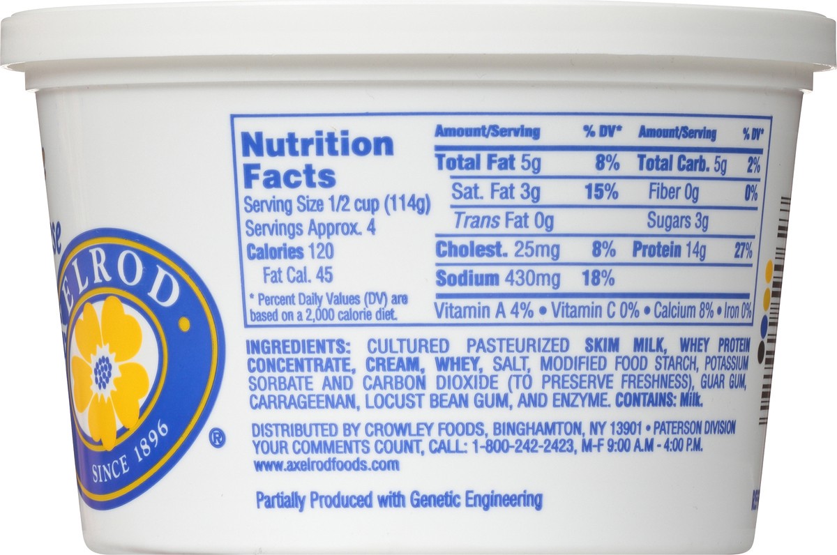 slide 8 of 8, Axelrod Chunk Style Cottage Cheese, 1 lb