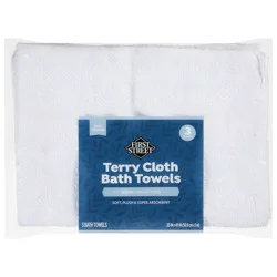 First Street White Bath Towel