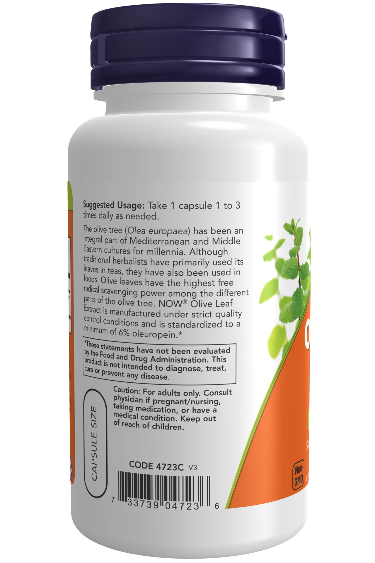 slide 2 of 4, NOW Olive Leaf Extract 500 mg - 60 Veg Capsules, 60 cnt