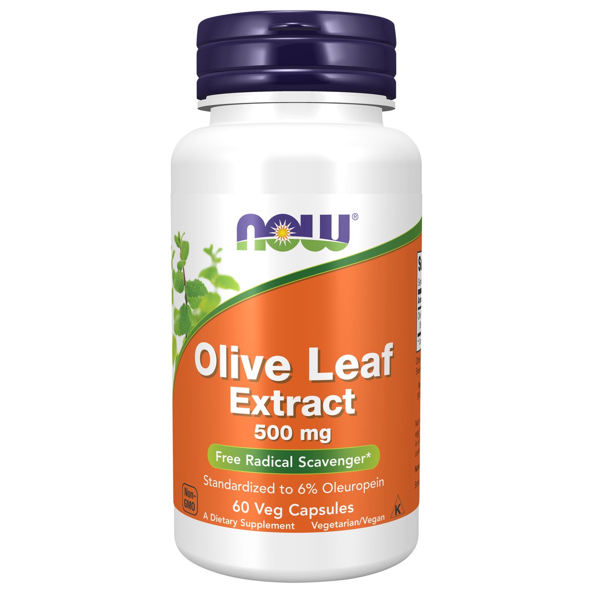 slide 1 of 4, NOW Olive Leaf Extract 500 mg - 60 Veg Capsules, 60 cnt